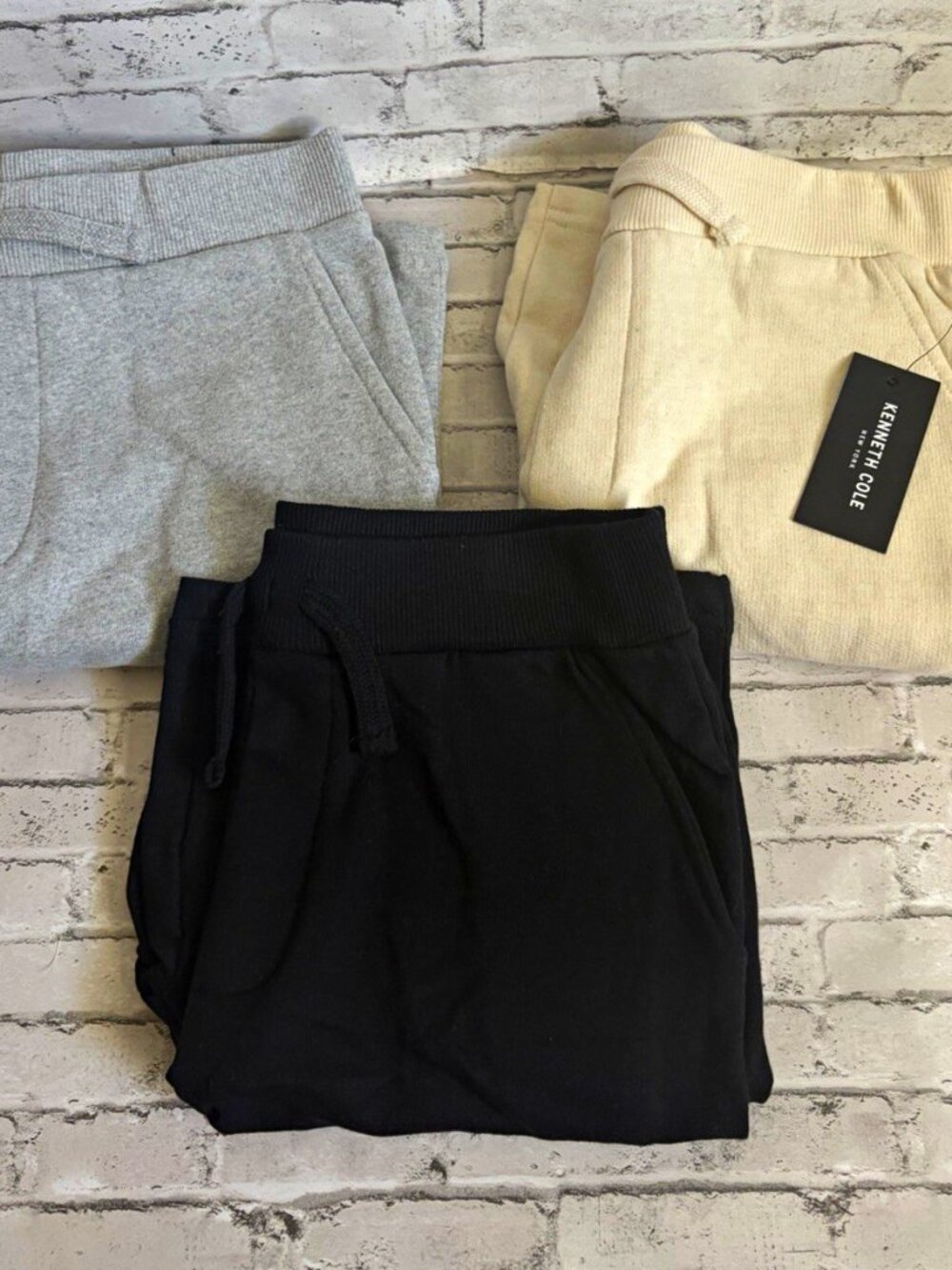 Kenneth Cole Black Gray Beige Sweatpant Shorts Set of 3 Boys Size 12 NWT